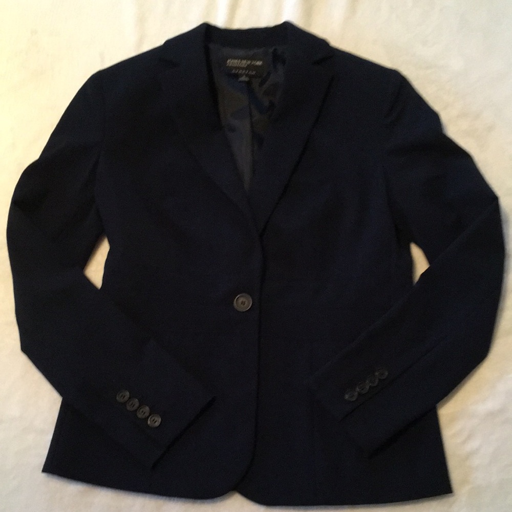 Jones New York Collection Navy One Button Cinched Waist Blazer Size 2
